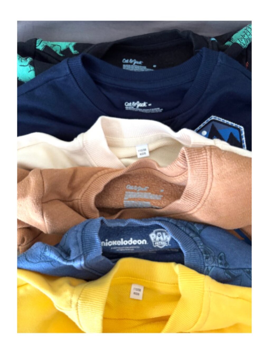 6 long sleeve jersey knit shirts + 2 terry cloths long sleeve 4T/ 110/ 56 - Picture 2 of 5